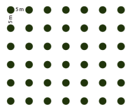 Pflanzskizze: Pflanzverband 5 x 5 Meter
